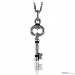 Sterling Silver Key Pendant, 3/4 in tall -Style Pa1716