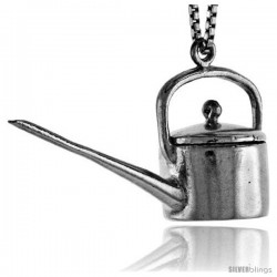 Sterling Silver Watering Can Pendant, 3/4 in tall