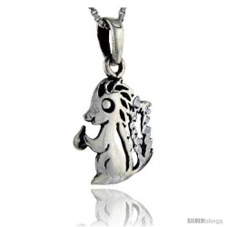 Sterling Silver Skunk Pendant, 1 in tall