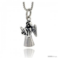 Sterling Silver Angel Pendant, 3/4 in tall