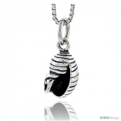 Sterling Silver Marine Turban Snail Shell Pendant, 1/2 in tall -Style Pa1746
