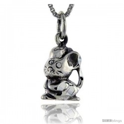 Sterling Silver Mouse Pendant, 3/4 in tall