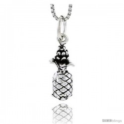 Sterling Silver Pineapple Pendant, 5/8 in tall