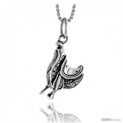 Sterling Silver Horse Saddle Pendant, 3/4 in tall