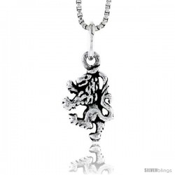 Sterling Silver Lion Pendant, 1/2 in tall -Style Pa1771