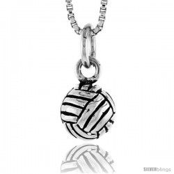 Sterling Silver Volleyball Pendant, 5/16 in tall