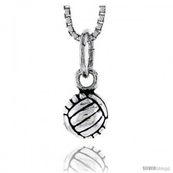 Sterling Silver Volleyball Pendant, 1/4 in tall