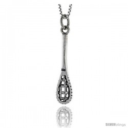 Sterling Silver Lacrosse Stick Pendant, 1 1/8 in tall