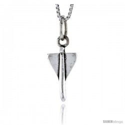 Sterling Silver Jet Plane Pendant, 5/8 in tall
