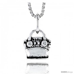 Sterling Silver Bag Pendant, 1/2 in tall -Style Pa1801