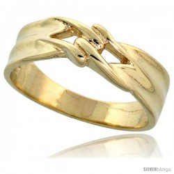 14k Gold Contemporary Knot Ring, 1/4" (6mm) wide