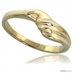 14k Gold Freeform Ring, 1/4" (6mm) wide