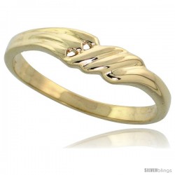 14k Gold Double Hole Freeform Ring, 5/32" (4mm) wide