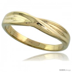 14k Gold Crisscross Ring, 5/32" (4mm) wide