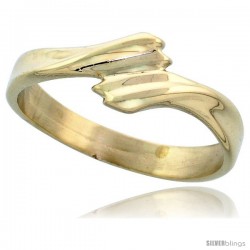 14k Gold Contemporary Ribbon Ring, 1/4" (6.5mm) wide