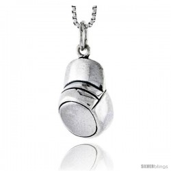 Sterling Silver Baseball Cap Pendant, 5/8 in tall