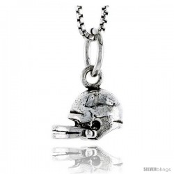 Sterling Silver Football Helmet Pendant, 5/16 in tall