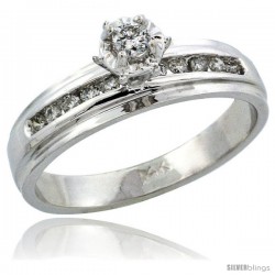 14k White Gold Diamond Engagement Ring w/ 0.20 Carat Brilliant Cut Diamonds, 3/16 in. (5mm) wide -Style 14w917er