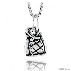 Sterling Silver Bag Pendant, 1/2 in tall -Style Pa1805