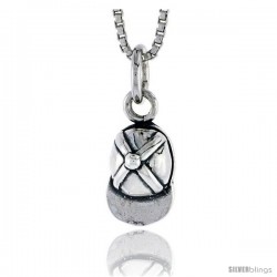 Sterling Silver Baseball Cap Pendant, 1/2 in tall -Style Pa1806