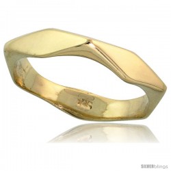 14k Gold Diamond-shaped Link Band, 5/32" (4mm) wide