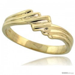 14k Gold Freeform Grooved Band, 3/16" (5mm) wide