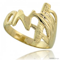 14k Gold Hand Ring, 1/2" (13mm) wide