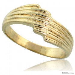 14k Gold Freeform Grooved Ring, 1/4" (7mm) wide