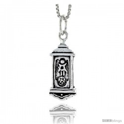 Sterling Silver Grandfather Clock Pendant, 3/4 in tall -Style Pa1816