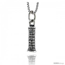 Sterling Silver Tower Pendant, 1/2 in tall