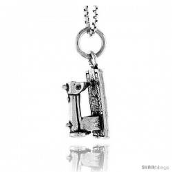 Sterling Silver Sewing Machine Pendant, 1/2 in tall