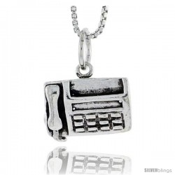 Sterling Silver Fax Machine Pendant, 3/8 in tall