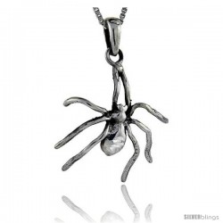 Sterling Silver Spider Pendant, 1 1/2 in tall