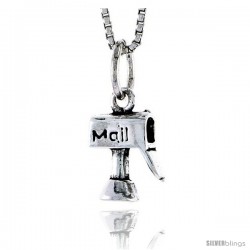 Sterling Silver Mailbox Pendant, 1/2 in tall