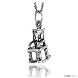 Sterling Silver Rocking Chair Pendant, 5/8 in tall