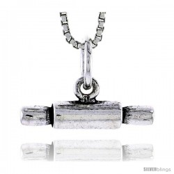 Sterling Silver Dough Roller Pendant, 3/16 in tall