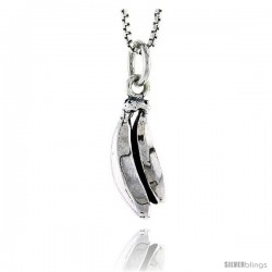 Sterling Silver Banana Pendant, 5/8 in tall