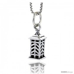 Sterling Silver Lantern Pendant, 1/2 in tall