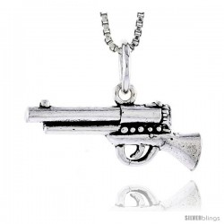 Sterling Silver Pistol Pendant, 7/8 in wide