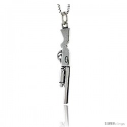 Sterling Silver Shotgun Pendant, 1 3/8 in tall