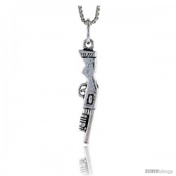 Sterling Silver Sawed Off Shotgun Pendant, 1 in tall