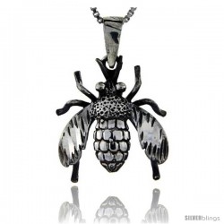 Sterling Silver Fly Pendant, 1 1/4 in tall