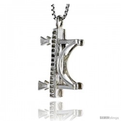 Sterling Silver Golden Gate Bridge Pendant, 3/4 in tall