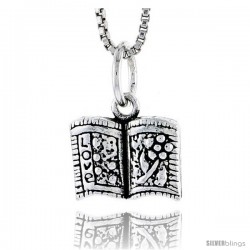 Sterling Silver Book of Love Pendant, 3/8 in tall