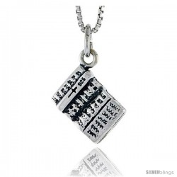 Sterling Silver Book Pendant, 3/8 in tall