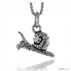 Sterling Silver Snail Pendant, 3/8 in tall