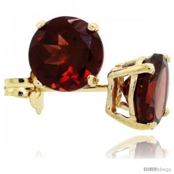 14K Gold 6 mm Garnet Stud Earrings 2 cttw January Birthstone