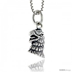 Sterling Silver Eagle Head Pendant, 1/2 in tall