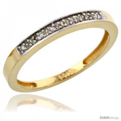 14k Gold Ladies' Diamond Band, w/ 0.08 Carat Brilliant Cut Diamonds, 3/32 in. (2.5mm) wide -Style Ljy201lb