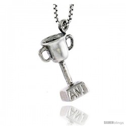 Sterling Silver Trophy Pendant, 5/8 in tall